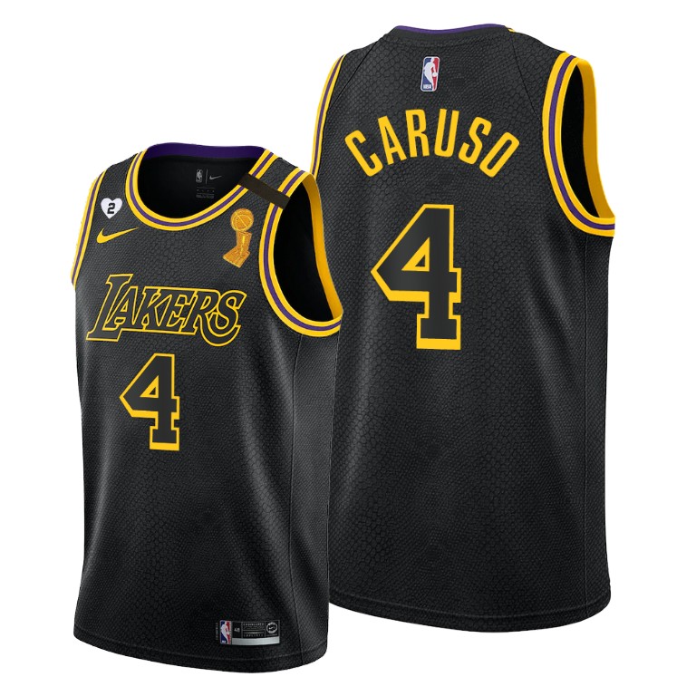 Men's Los Angeles Lakers Alex Caruso #4 NBA Inspired 2020 Mamba Finals Champions Black Basketball Jersey KXK6583ST